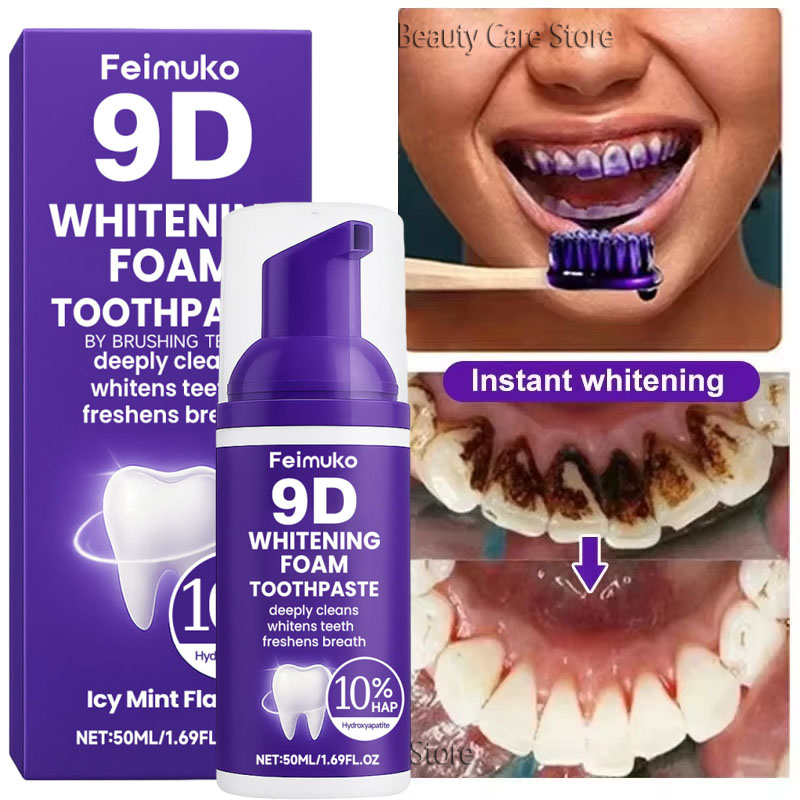 Teeth Whitening Natural - 9D Purple Teeth Whitening Toothpaste Mousse
