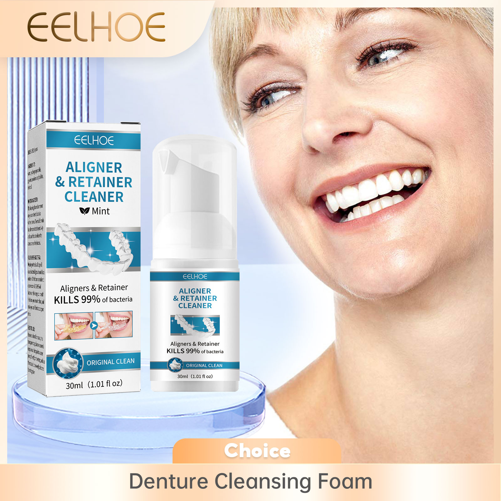 Teeth Whitening Natural - Aligner Denture Cleaner Foam Deep Cleaning
