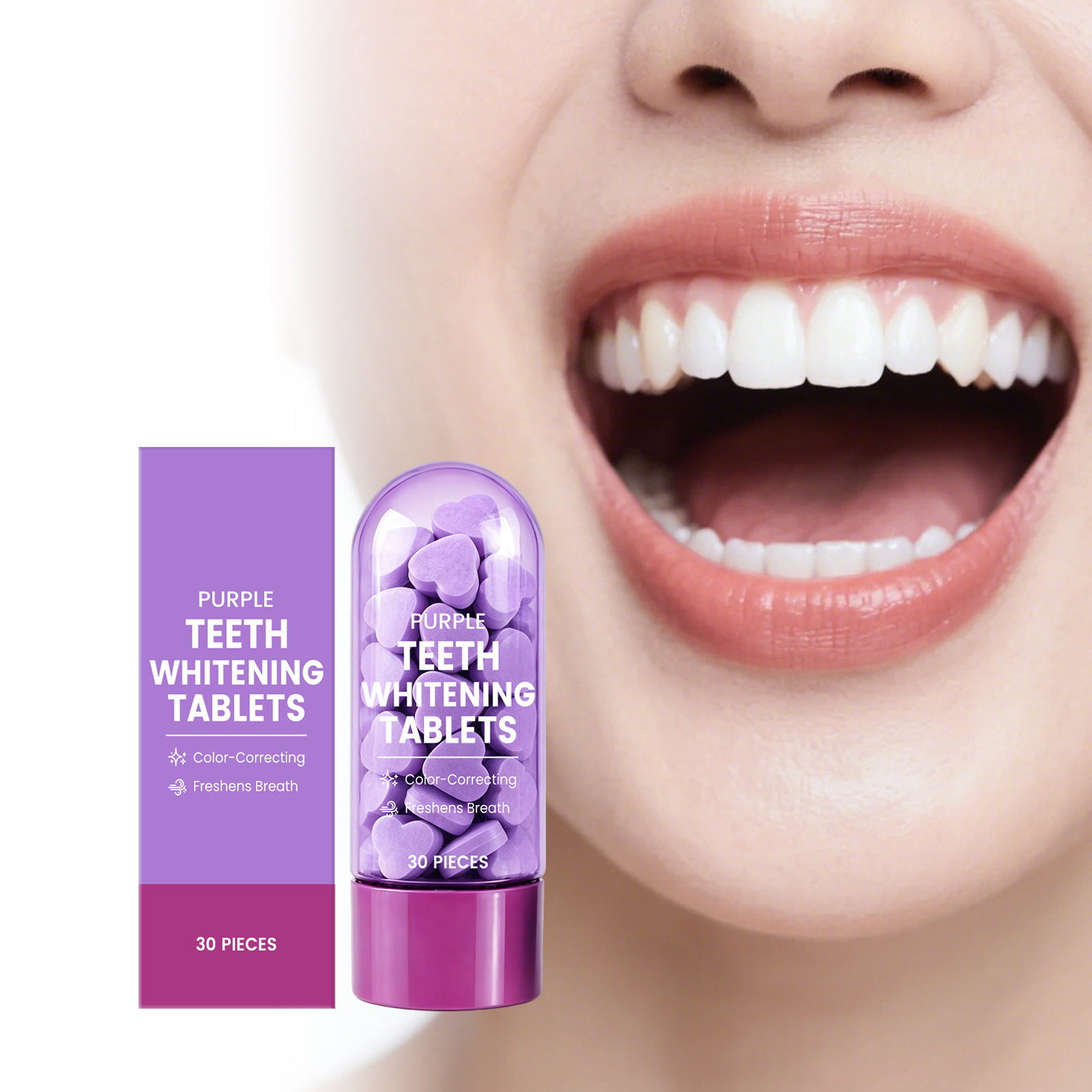 Purple Toothpaste Tablets Non  - Teeth Whitening Natural recension och pris