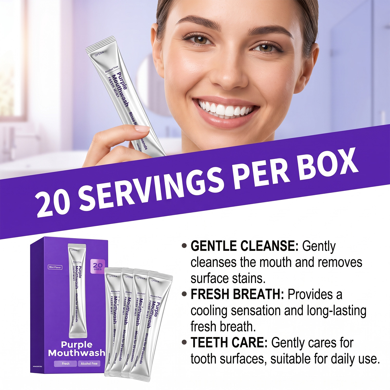 20 Pack Instant Whitening Mout - Teeth Whitening Natural recension och pris