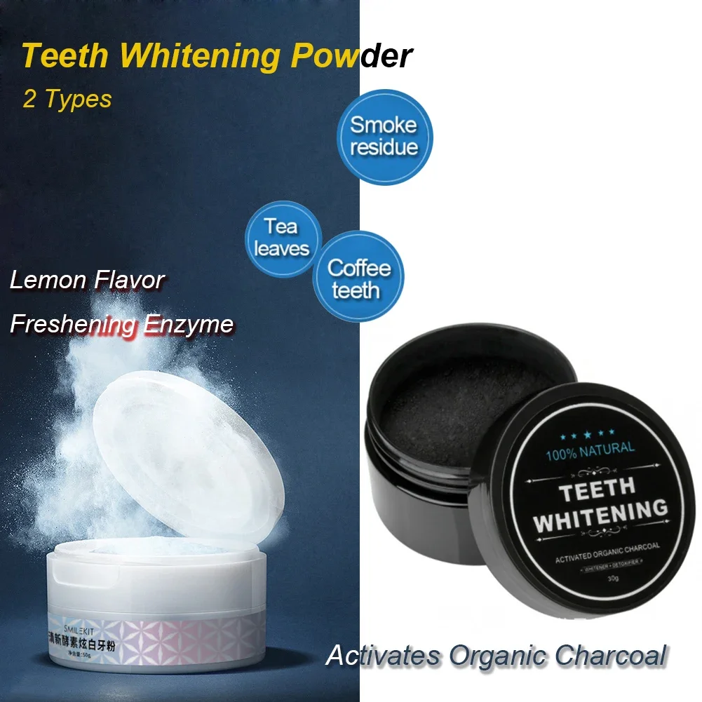 2 Types Teeth Whitening Powder - Teeth Whitening Activated Organic Charcoal recension och pris